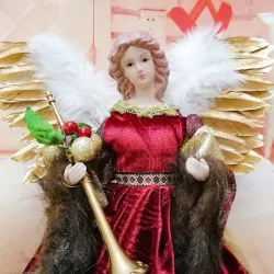 Ange souriant - poupée debout - décoration de Noël
