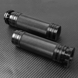 Czarne chwyty motocyklowe - aluminiowe - do Harley VRSC XL XR Dyna Softail / 96-07 Touring - 25mmRękojeści & Końcówki