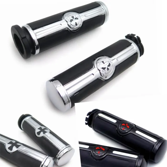 Motorrad-Handgriffe - Totenkopf - für Harley Davidson VRSC XL XR Dyna Softail YAMAHA - 25mm
