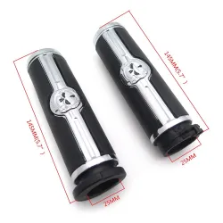 Motorcycle hand grips - skull - for Harley Davidson VRSC XL XR Dyna Softail YAMAHA - 25mmHand Grips & End