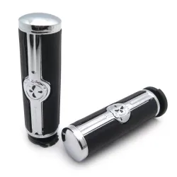 Motorcycle hand grips - skull - for Harley Davidson VRSC XL XR Dyna Softail YAMAHA - 25mmHand Grips & End