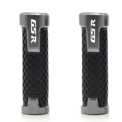 Motorcycle handlebar grips - aluminum / rubber - 22mm - for Suzuki / universal