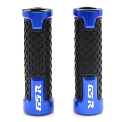 Motorcycle handlebar grips - aluminum / rubber - 22mm - for Suzuki / universal