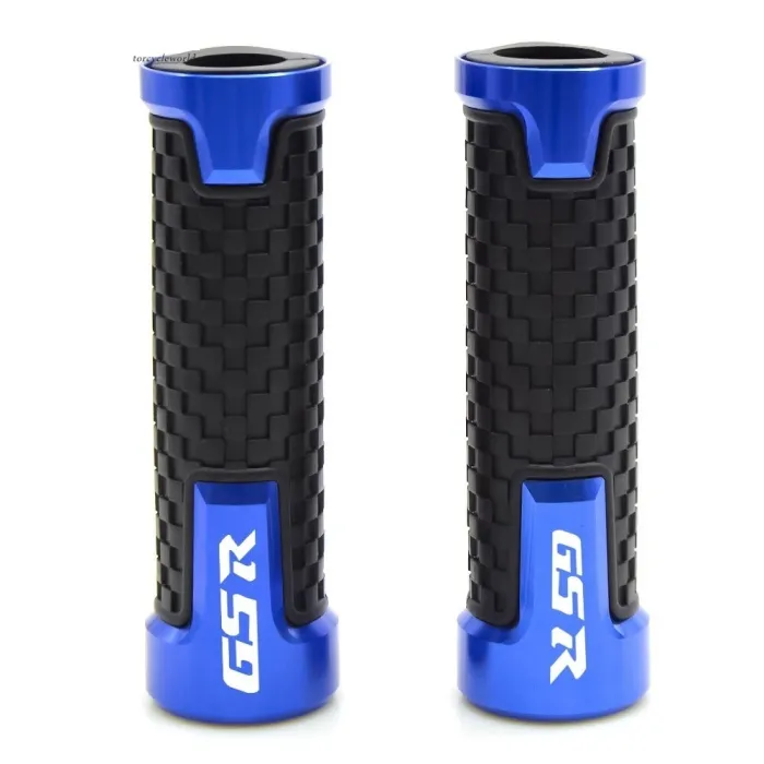 Motorcycle handlebar grips - aluminum / rubber - 22mm - for Suzuki / universal