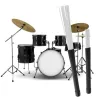 Jazztrumpinnar - nylonborstar - infällbara - med gummihandtag - 23cm - 2 st