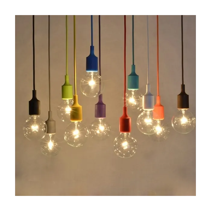 E27 - ceiling lamp holder - socket - silicone rope - 90cm