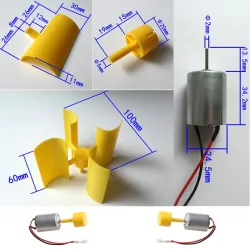 Micro moteur à courant continu - LED - axe vertical - pales d'éolienne