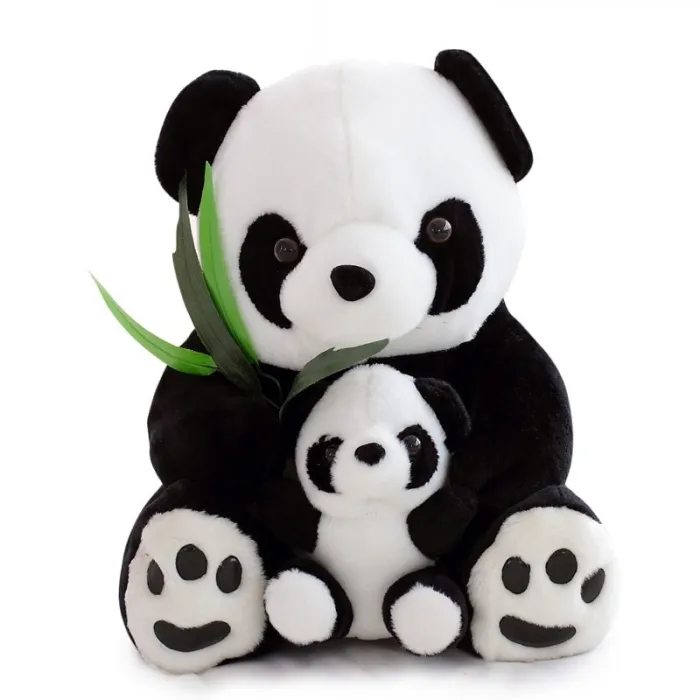 Mother panda with a baby panda - plush toy - 25 cm