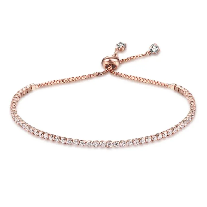 Elegant bracelet - with cubic zirconia - adjustable