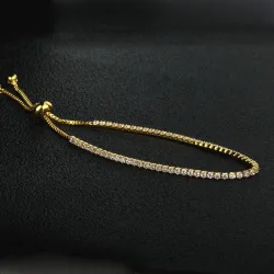 Elegant bracelet - with cubic zirconia - adjustable