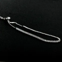 Elegant bracelet - with cubic zirconia - adjustable