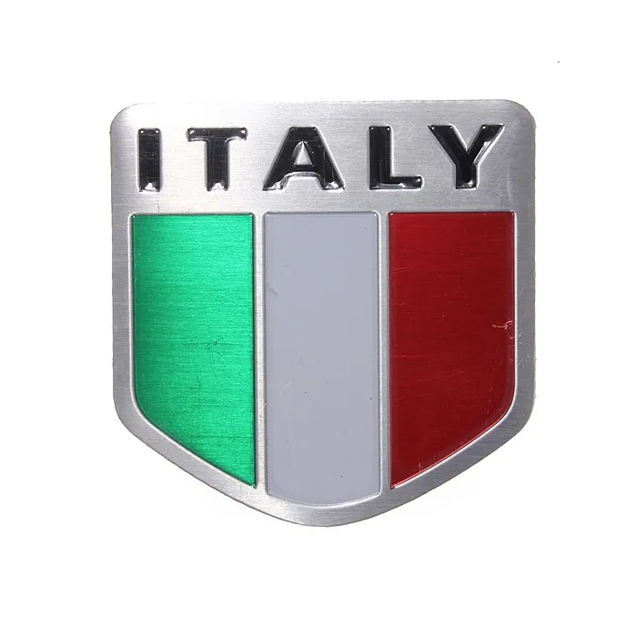 Drapeau italien - emblème de l'Italie - autocollant de voiture en métal