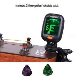 AROMA - Gitarren- / Ukulele-Tuner - elektronisch - aufsteckbar - 360 Grad drehbar - mit 5 Stimmmodellen