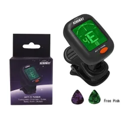AROMA - gitaar / ukelele tuner - elektronisch - clip-on - 360 graden draaibaar - met 5 stemmodellenGitaar