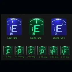 AROMA - Gitarren- / Ukulele-Tuner - elektronisch - aufsteckbar - 360 Grad drehbar - mit 5 Stimmmodellen