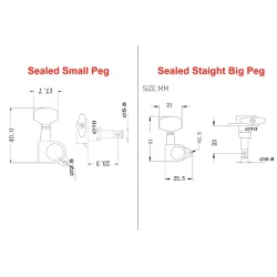 Guitar tuning pegs - machine head - left / right - 6 pieces