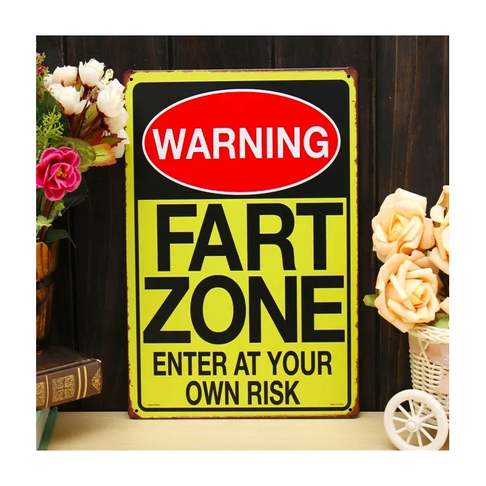 Warning Fart Zone - panneau métallique - affiche
