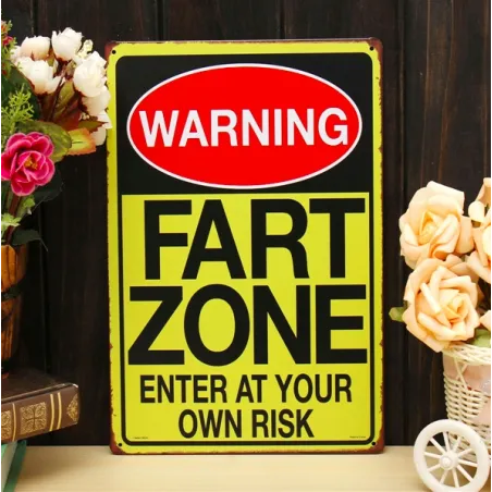 Warning Fart Zone - metalowy znak - plakatTablice & Znaki