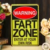 Warning Fart Zone - metalowy znak - plakatTablice & Znaki