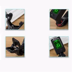 Universal guitar tuner - digital clip - rotatable - built-in battery