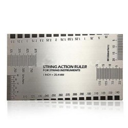 Guitar measuring ruler - string conversion chart - stainless steel