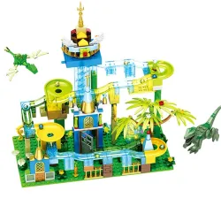 Knikkerrace - met licht - elektrische doolhofbal - bouwstenen - Jurassic dinosauruspark / junglewereld - speelgoedPuzzels & s...