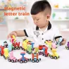 Magnetic trains / cars with letters / numbers / insects - wooden - educational toy