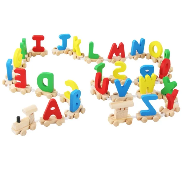 De maderaMini wooden train with alphabet - educational toy
