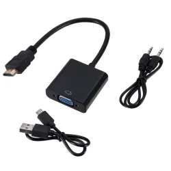 HD 1080P HDMI-zu-VGA-Kabel - Adapter - Konverter mit Audio-Netzteil