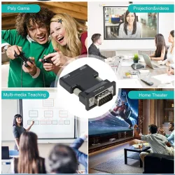 HDMI-compatibel naar VGA-adapter - audiokabel - 3,5 mm - 1080PKabels