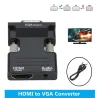 HDMI-compatible to VGA adapter - audio cable - 3.5mm - 1080P