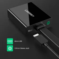 UGREEN - aktywna przejściówka HDMI do VGA - z gniazdem audio 3,5 mm - 1080PKable