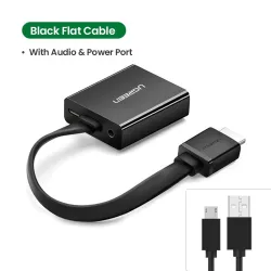 UGREEN - actieve HDMI naar VGA-adapter - met 3,5 mm audio-aansluiting - 1080PKabels