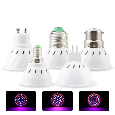 Światło LED do uprawy roślin - żarówka - hydroponiczna - pełne spektrum - E27 / E14 / GU10 / MR16 / B22 - 220V - 3W / 4W / 5W...