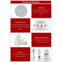LED Pflanzenlampe - Glühbirne - Hydroponik - Vollspektrum - E27 / E14 / GU10 / MR16 / B22 - 220V - 3W / 4W / 5W
