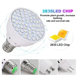 LED plant grow light - bulb - hydroponic - full spectrum - E27 / E14 / MR16/ GU10 - 220V - 2 pieces