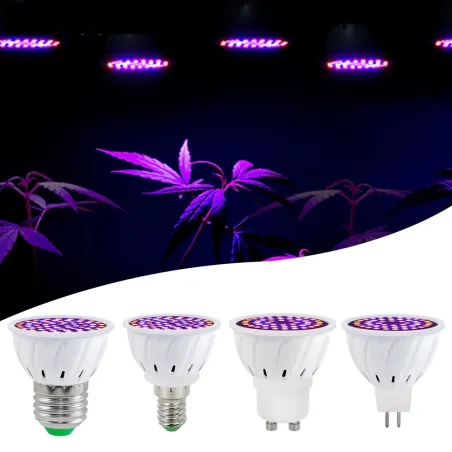 LED plant grow light - bulb - hydroponic - full spectrum - E27 / E14 / MR16/ GU10 - 220V - 2 pieces