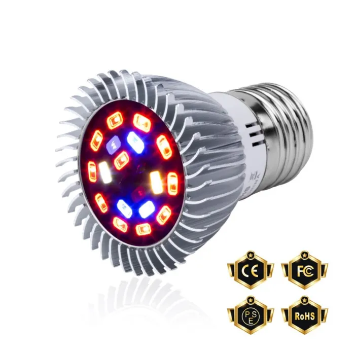 LED plantengroeilamp - gloeilamp - hydrocultuur - volledig spectrum - E27 / E14 - 18W / 28WKweeklampen