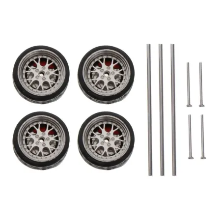 1/64 - gemodificeerde wielen - rubberen banden met assen / eindkappen - voor RC auto's - 4 stuksR/C Auto