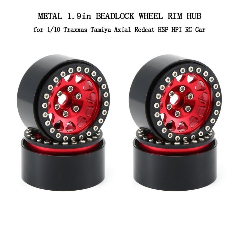 Coche R/CBeadlock wheel hub - rims - aluminum alloy - 1.9" / 2.2" - for 1/10 RC Crawler cars - 4 pieces