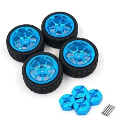 Alloy rims - tires wheels / hexagon adapter - for 1/18 Wltoys RC cars - upgraded - 4 piecesR/C car