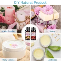 Fruit essential oils - strawberry / mango / watermelon / passion fruit - for diffusers / baths / cosmetics - 10 pieces
