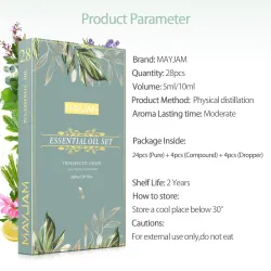 Rena naturliga eteriska oljor - för massage / bad / diffusorer - 28 stycken
