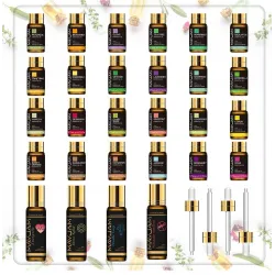 Rena naturliga eteriska oljor - för massage / bad / diffusorer - 28 stycken