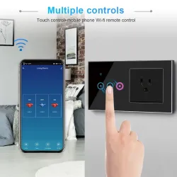 Slimme wandcontactdoos - lichtschakelaar - 1 - 3 gangs - WiFi / APP / afstandsbediening - Alexa - Google - HomeSchakelaars