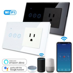 Smart wall socket - light switch - 1 - 3 gangs - WiFi / APP / remote control - Alexa - Google - Home