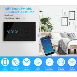 Slimme wandcontactdoos - lichtschakelaar - 1 - 3 gangs - WiFi / APP / afstandsbediening - Alexa - Google - HomeSchakelaars