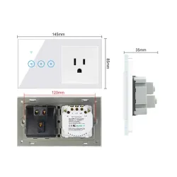 Slimme wandcontactdoos - lichtschakelaar - 1 - 3 gangs - WiFi / APP / afstandsbediening - Alexa - Google - HomeSchakelaars