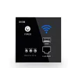 Delviz - wireless socket - Rj45 - USB - crystal glass panel - 220V - 300Mbps - wall WiFi router