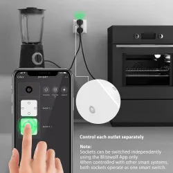 BW-SHP7 -16A 3680W - Wandsteckdose - Dual-EU-Stecker - WiFi - Timer - Fernbedienung - Alexa - Google